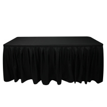 Satin different kinds of curly willow banquet weddings table skirting designs